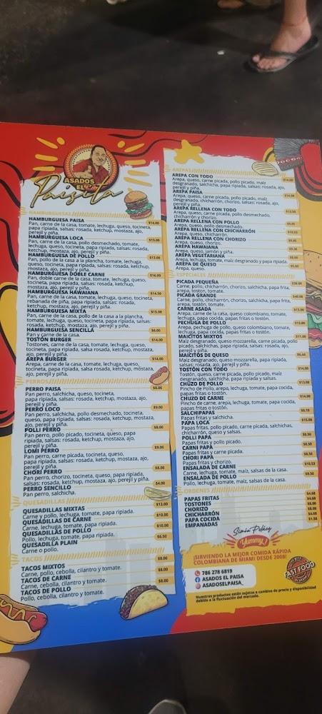 Asados El Paisita Foodtruck Menu image 2