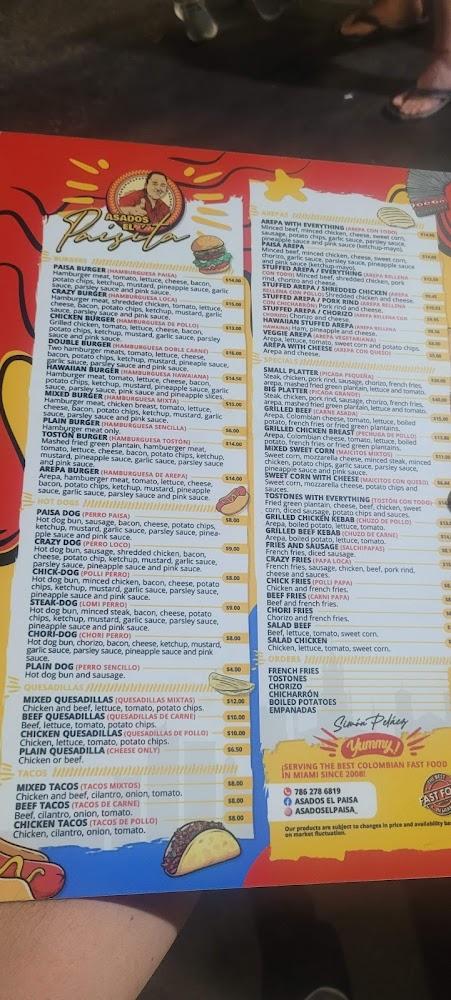 Asados El Paisita Foodtruck Menu image 4
